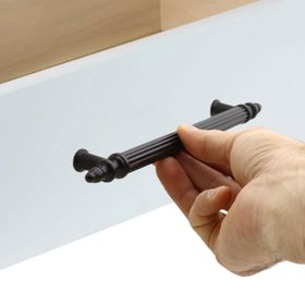 Badem10 Polavit Çekmece Mutfak Dolap Kapak Kulbu 5 Adet 160 mm Siyah Sert Plastik Kulp