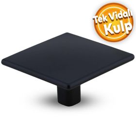 Badem10 Prizma Düğme Mutfak Çekmece Dolap Kapak Mat Siyah Metal Kulp