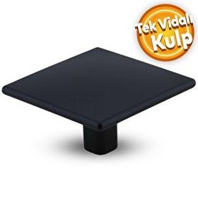Badem10 Prizma Düğme Mutfak Çekmece Dolap Kapak Mat Siyah Metal Kulp
