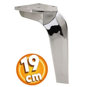 Badem10 Repla Lüks 19 cm Parlak Krom Baza Mobilya Kanepe Sehpa TV Ünitesi Koltuk Ayağı