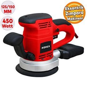 Badem10 Rodex RDX377 Elektrikli Eksantrik 450W 125 mm Zımpara Makinesi