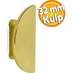 Badem10 Runnen Çekmece Dolap Kapak Plastik Gold Altın 32 mm Kulp
