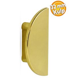 Badem10 Runnen Çekmece Dolap Kapak Plastik Gold Altın 32 mm Kulp