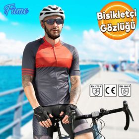 Badem10 S900 Bisiklet Gözlüğü UV Korumalı Ayarlanabilir Füme Bisikletçi Gözlük
