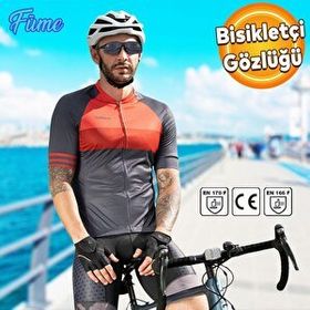 Badem10 S900 Bisiklet Gözlüğü UV Korumalı Ayarlanabilir Füme Bisikletçi Gözlük