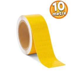 Badem10 Sarı 10 m Reflektörlü Reflektif Fosforlu Şerit Bant