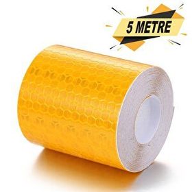 Badem10 Sarı 5 m Reflektörlü Reflektif Fosforlu Şerit Bant