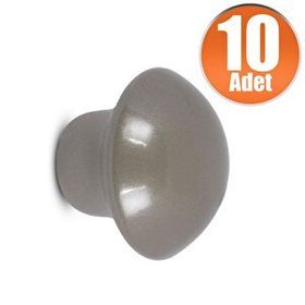 Badem10 Saten 10 Adet Nobel Mantar Düğme Kulp Çekmece Dolap Kapak Kulbu