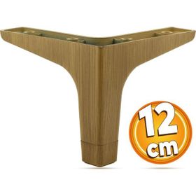 Badem10 Sedef Ahşap Desenli Açık Ceviz Renk 12 cm Mobilya Kanepe Sehpa TV Ünitesi Baza Koltuk Ayağı