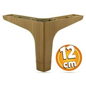 Badem10 Sedef Ahşap Desenli Açık Ceviz Renk 12 cm Mobilya Kanepe Sehpa TV Ünitesi Baza Koltuk Ayağı
