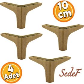 Badem10 Sedef Lüks 10 cm Açık Ceviz 4 Adet Mobilya Kanepe Sehpa TV Ünitesi Koltuk Ayağı