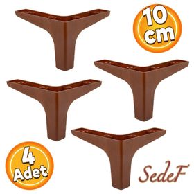 Badem10 Sedef Lüks 10 cm Ahşap Desenli 4 Adet Mobilya Kanepe Sehpa TV Ünitesi Koltuk Ayağı