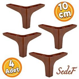 Badem10 Sedef Lüks 10 cm Ahşap Desenli 4 Adet Mobilya Kanepe Sehpa TV Ünitesi Koltuk Ayağı