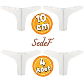 Badem10 Sedef Lüks 10 cm Beyaz 4 Adet Mobilya Kanepe Sehpa TV Ünitesi Koltuk Ayağı
