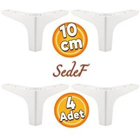 Badem10 Sedef Lüks 10 cm Beyaz 4 Adet Mobilya Kanepe Sehpa TV Ünitesi Koltuk Ayağı