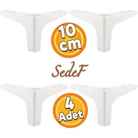Badem10 Sedef Lüks 10 cm Beyaz 4 Adet Mobilya Kanepe Sehpa TV Ünitesi Koltuk Ayağı
