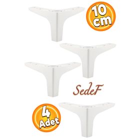 Badem10 Sedef Lüks 10 cm Beyaz 4 Adet Mobilya Kanepe Sehpa TV Ünitesi Koltuk Ayağı