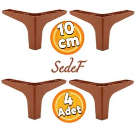 Badem10 Sedef Lüks 10 cm Düz Kahverengi 4 Adet Mobilya Kanepe Sehpa TV Ünitesi Koltuk Ayağı