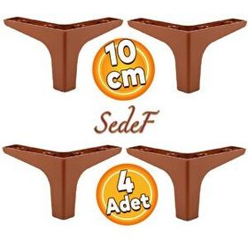 Badem10 Sedef Lüks 10 cm Düz Kahverengi 4 Adet Mobilya Kanepe Sehpa TV Ünitesi Koltuk Ayağı