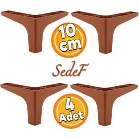Badem10 Sedef Lüks 10 cm Düz Kahverengi 4 Adet Mobilya Kanepe Sehpa TV Ünitesi Koltuk Ayağı