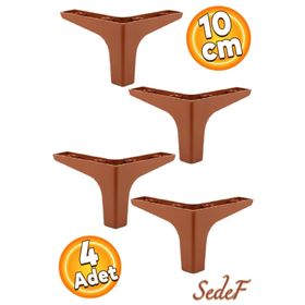 Badem10 Sedef Lüks 10 cm Düz Kahverengi 4 Adet Mobilya Kanepe Sehpa TV Ünitesi Koltuk Ayağı
