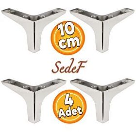 Badem10 Sedef Lüks 10 cm Krom 4 Adet Mobilya Kanepe Sehpa TV Ünitesi Koltuk Ayağı