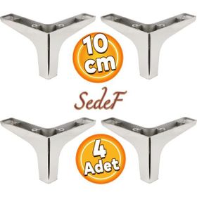 Badem10 Sedef Lüks 10 cm Krom 4 Adet Mobilya Kanepe Sehpa TV Ünitesi Koltuk Ayağı