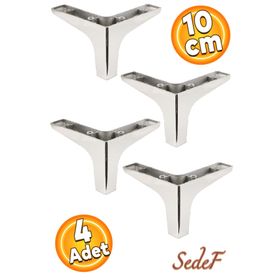 Badem10 Sedef Lüks 10 cm Krom 4 Adet Mobilya Kanepe Sehpa TV Ünitesi Koltuk Ayağı