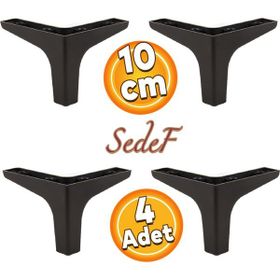 Badem10 Sedef Lüks 10 cm Siyah 4 Adet Mobilya Kanepe Sehpa TV Ünitesi Koltuk Ayağı
