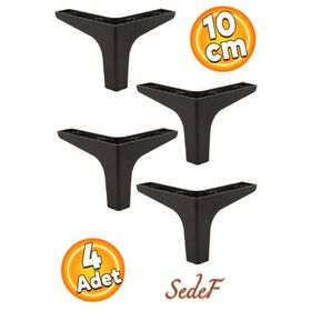 Badem10 Sedef Lüks 10 cm Siyah 4 Adet Mobilya Kanepe Sehpa TV Ünitesi Koltuk Ayağı