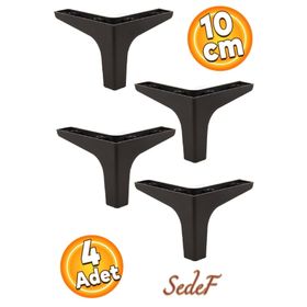 Badem10 Sedef Lüks 10 cm Siyah 4 Adet Mobilya Kanepe Sehpa TV Ünitesi Koltuk Ayağı