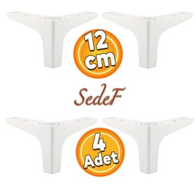 Badem10 Sedef Lüks 12 cm Beyaz 4 Adet Mobilya Kanepe Sehpa TV Ünitesi Koltuk Ayağı