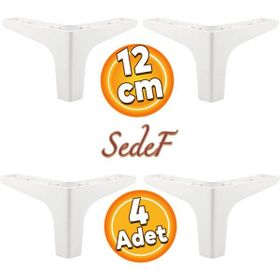 Badem10 Sedef Lüks 12 cm Beyaz 4 Adet Mobilya Kanepe Sehpa TV Ünitesi Koltuk Ayağı