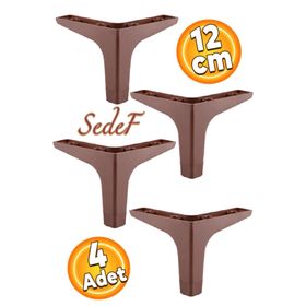 Badem10 Sedef Lüks 12 cm Ceviz Ahşap Desenli 4 Adet Mobilya Kanepe Sehpa Tv Ünitesi Koltuk Ayağı