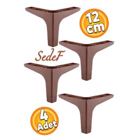 Badem10 Sedef Lüks 12 cm Ceviz Ahşap Desenli 4 Adet Mobilya Kanepe Sehpa Tv Ünitesi Koltuk Ayağı