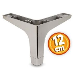Badem10 Sedef Lüks 12 cm Parlak Krom Baza Mobilya Kanepe Sehpa TV Ünitesi Koltuk Ayağı