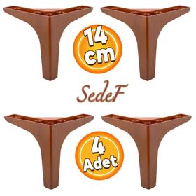 Badem10 Sedef Lüks 14 cm Ahşap Desenli 4 Adet Mobilya Kanepe Sehpa TV Ünitesi Koltuk Ayağı