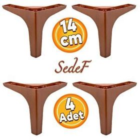 Badem10 Sedef Lüks 14 cm Ahşap Desenli 4 Adet Mobilya Kanepe Sehpa TV Ünitesi Koltuk Ayağı