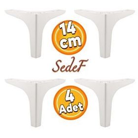 Badem10 Sedef Lüks 14 cm Beyaz 4 Adet Mobilya Kanepe Sehpa TV Ünitesi Koltuk Ayağı