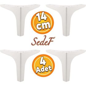Badem10 Sedef Lüks 14 cm Beyaz 4 Adet Mobilya Kanepe Sehpa TV Ünitesi Koltuk Ayağı
