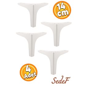 Badem10 Sedef Lüks 14 cm Beyaz 4 Adet Mobilya Kanepe Sehpa TV Ünitesi Koltuk Ayağı