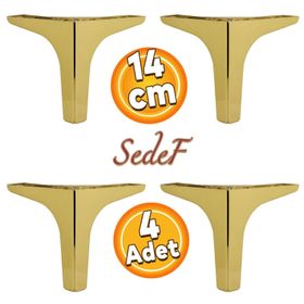 Badem10 Sedef Lüks 14 cm Gold 4 Adet Mobilya Kanepe Sehpa TV Ünitesi Koltuk Ayağı