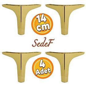 Badem10 Sedef Lüks 14 cm Gold 4 Adet Mobilya Kanepe Sehpa TV Ünitesi Koltuk Ayağı