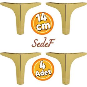 Badem10 Sedef Lüks 14 cm Gold 4 Adet Mobilya Kanepe Sehpa TV Ünitesi Koltuk Ayağı