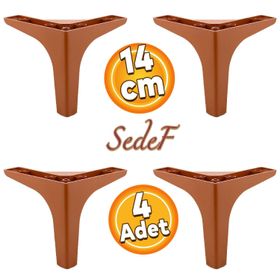Badem10 Sedef Lüks 14 cm Kahverengi 4 Adet Mobilya Kanepe Sehpa TV Ünitesi Koltuk Ayağı