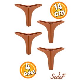 Badem10 Sedef Lüks 14 cm Kahverengi 4 Adet Mobilya Kanepe Sehpa TV Ünitesi Koltuk Ayağı