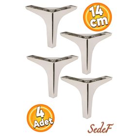 Badem10 Sedef Lüks 14 cm Krom 4 Adet Mobilya Kanepe Sehpa TV Ünitesi Koltuk Ayağı