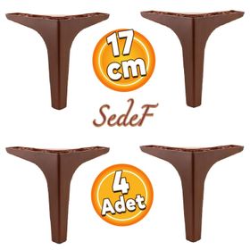 Badem10 Sedef Lüks 17 cm Ahşap Deseni Kahverengi 4 Adet Mobilya Kanepe Sehpa TV Ünitesi Koltuk Ayağı