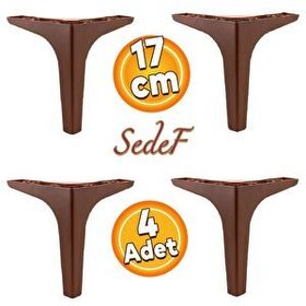 Badem10 Sedef Lüks 17 cm Ahşap Deseni Kahverengi 4 Adet Mobilya Kanepe Sehpa TV Ünitesi Koltuk Ayağı