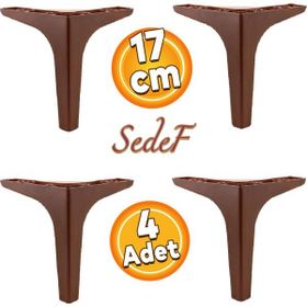Badem10 Sedef Lüks 17 cm Ahşap Deseni Kahverengi 4 Adet Mobilya Kanepe Sehpa TV Ünitesi Koltuk Ayağı
